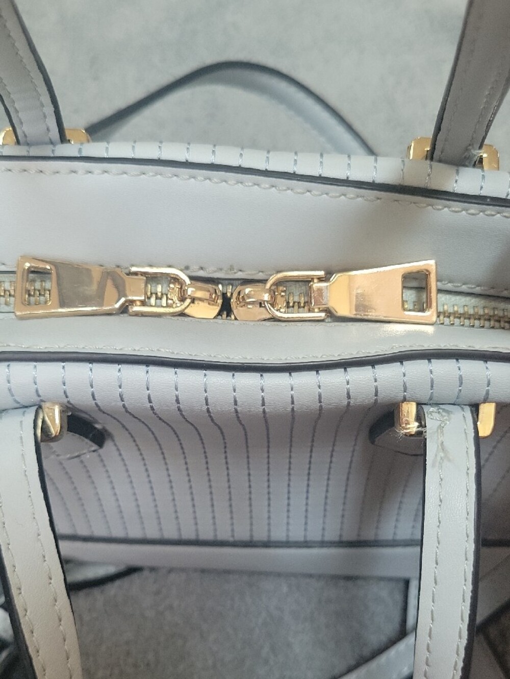 Structured Baby Blue Mini Satchel Bag with Detachable Strap - Picture 3 of 10